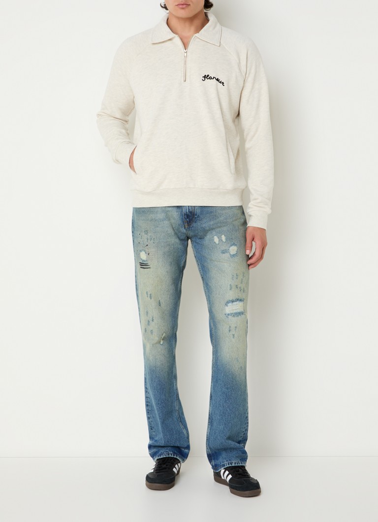 FLÂNEUR Signature half-zip sweater with logo