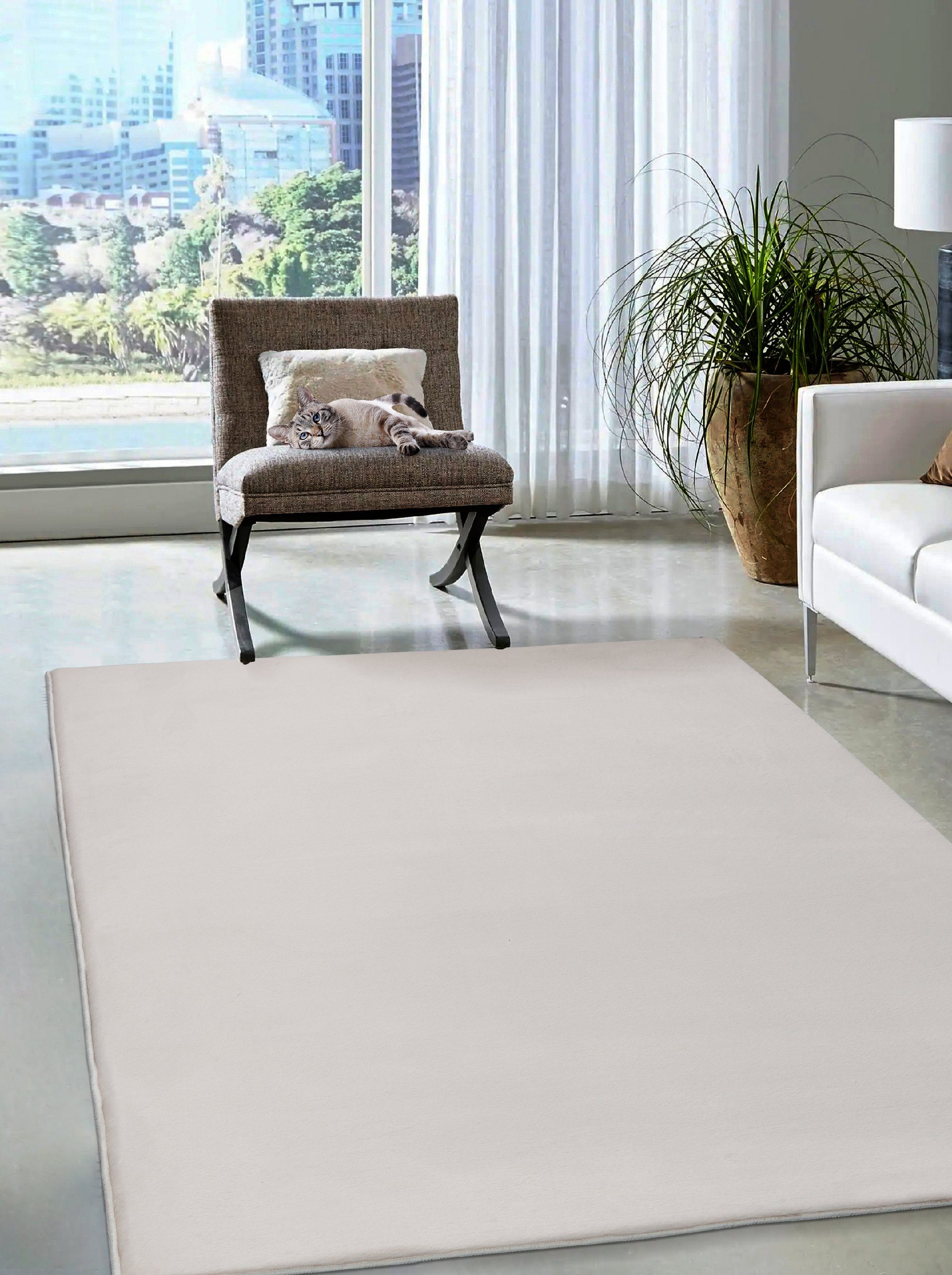 Fellteppich Cosy kuschelig Teppich, weich und elegant, the carpet, Rechteck, Höhe: 14 mm, Super weicher Kurzflor, waschbar, Wohnzimmer, Schlafzimmer