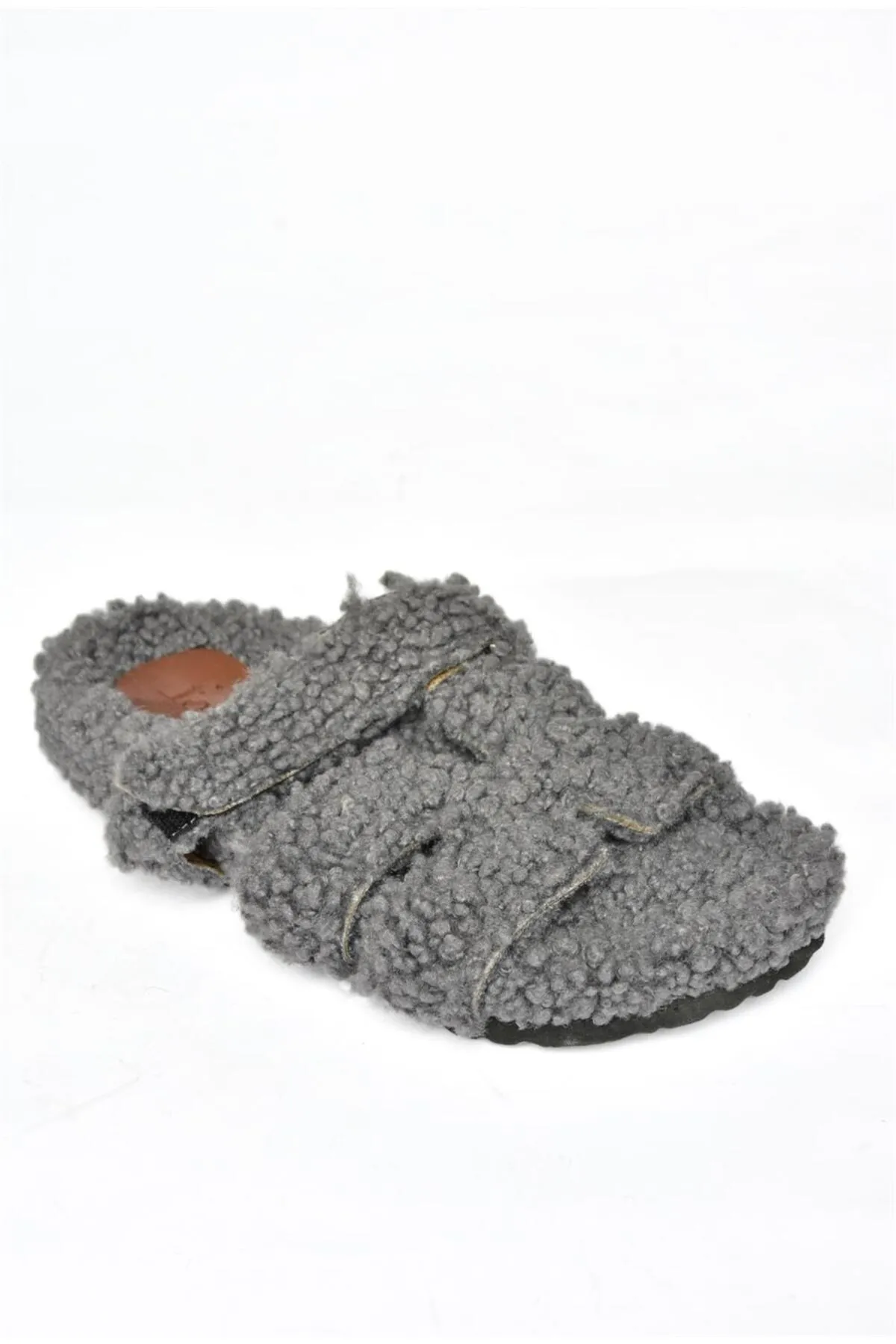 Fox Shoes  R824527204 Damenhausschuhe aus grauem Fell