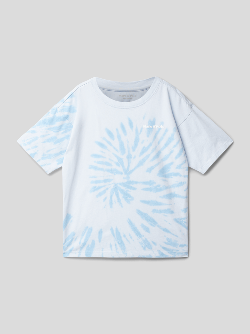 T-Shirt mit Label-Print in hellblau