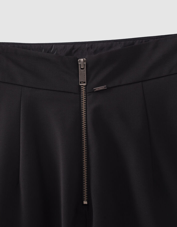 Jupe droite courte noire détails chaînes Femme