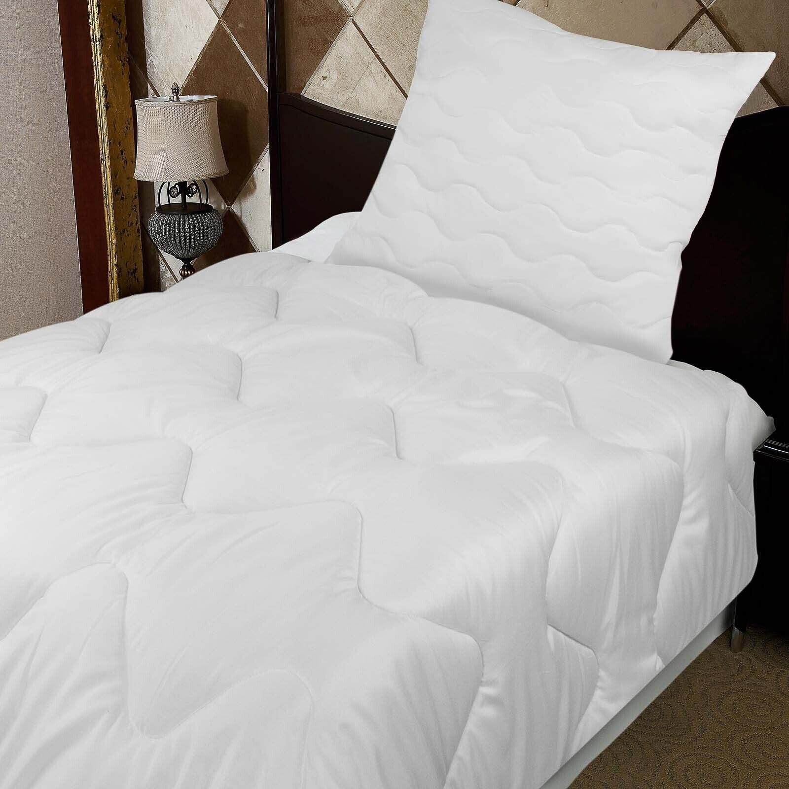 Bettdecke + Kopfkissen, Bettenset DreamScience Comfort Bettdecken Set 135x200 2teilig, NYVI, Füllung: Polyester, Bezug: Polyester Mikrofaser, Ganzjahres Bettdecke Steppdecke Kopfkissen Kissen Set 2 teilig Winter