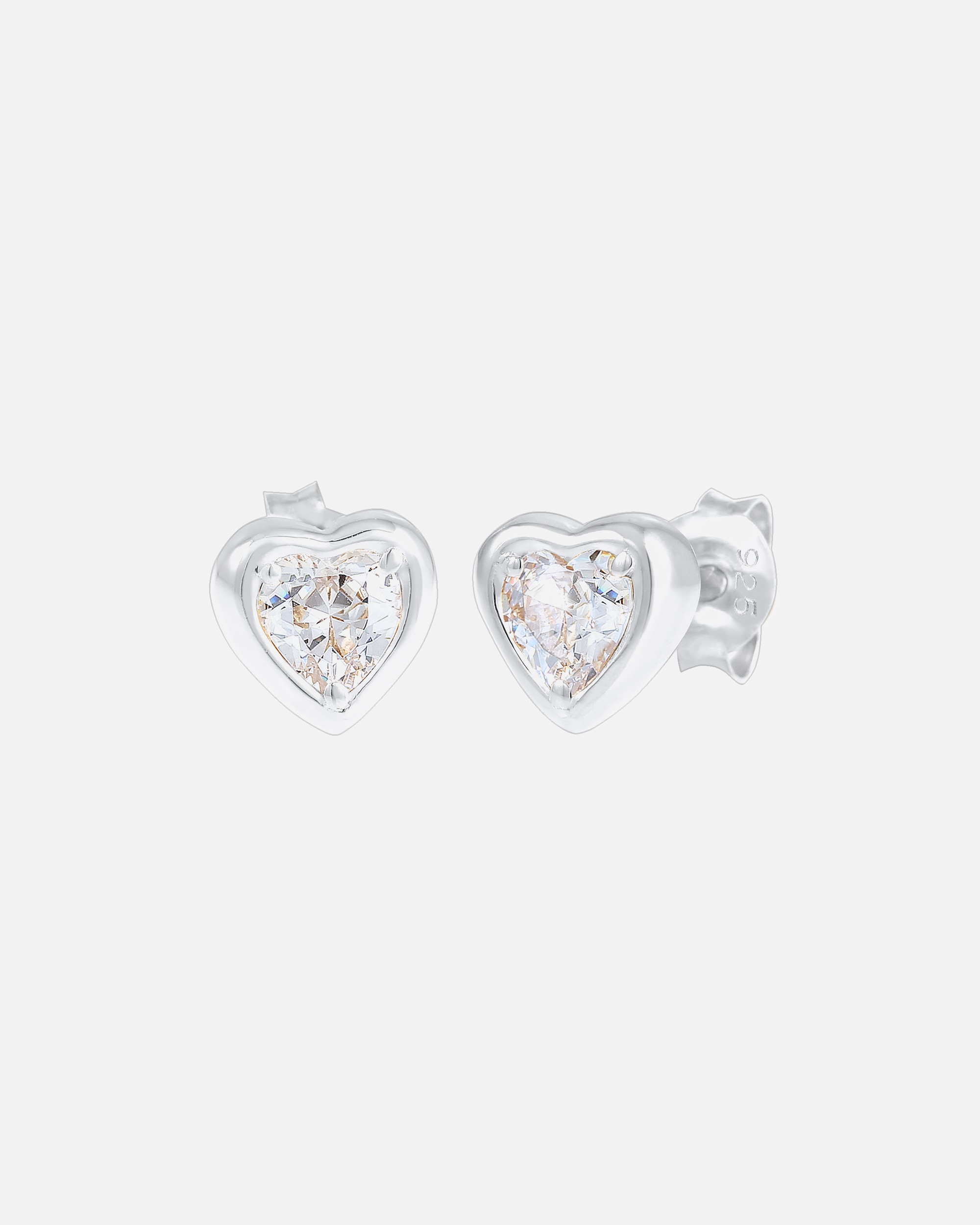 Ženske naušnice Elli s motivom srca i kubnim cirkonima od 925 sterling srebra