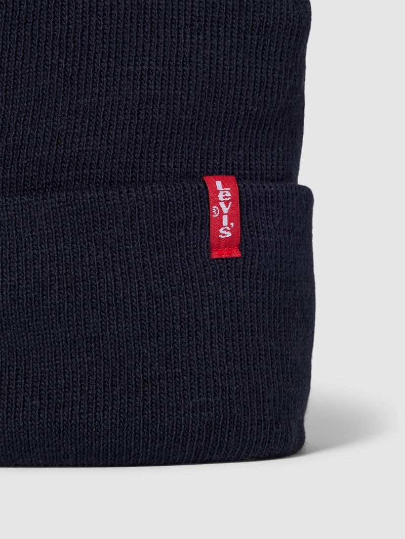 Mütze mit Label-Detail Modell 'SLOUCHY RED TAB' in dunkelblau