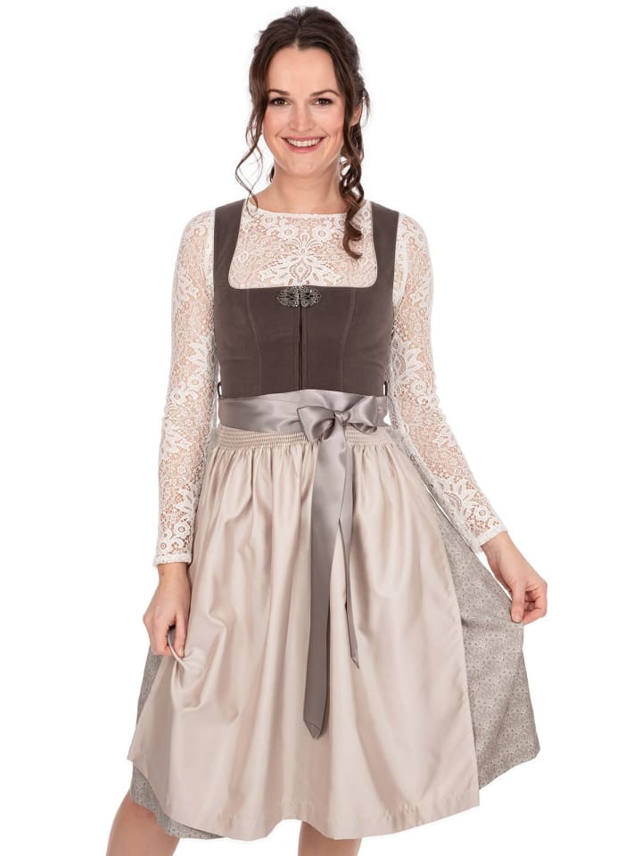 MarJo Midi Dirndl SWANTJE in braun günstig kaufen