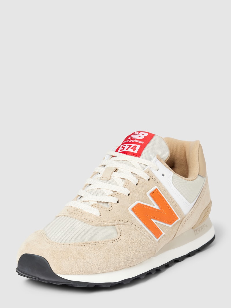 Sneaker mit Kontrastbesatz in orange