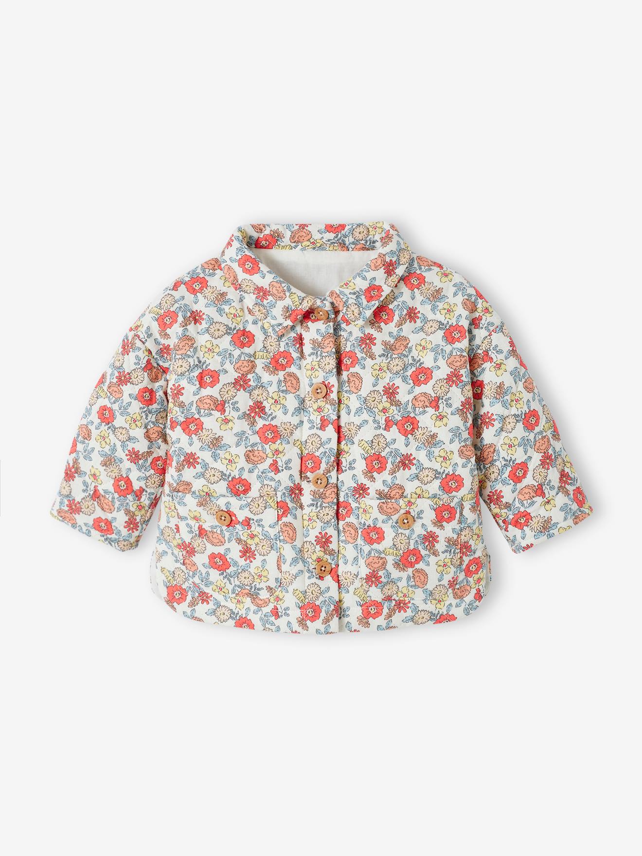 Vertbaudet Baby Musselinjacke mit Recycling-Wattierung - wollweiß