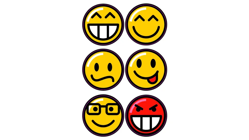 folia Rund-Sticker EMOJIS