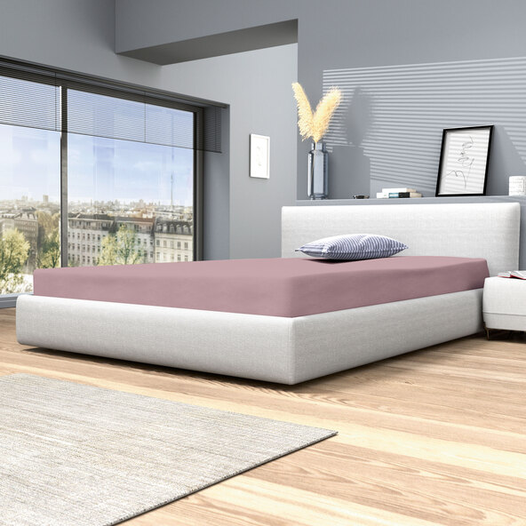 Winterjersey Spannbetttuch, 180-200 x 200 cm, rosa