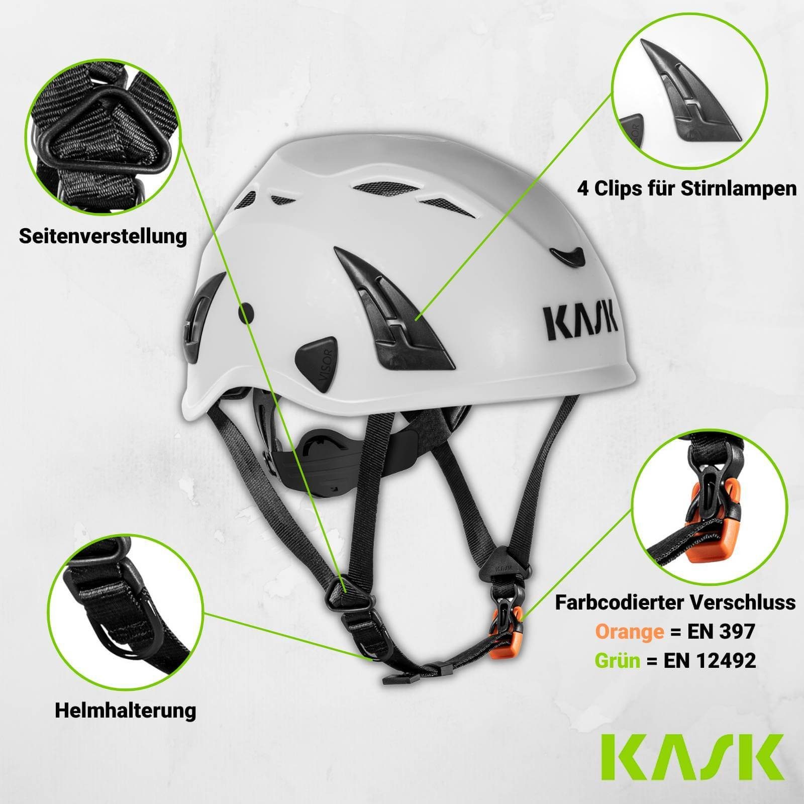 Kask Schutzhelm Industriekletterhelm Plasma AQ - Arbeitsschutzhelm, Drehrad