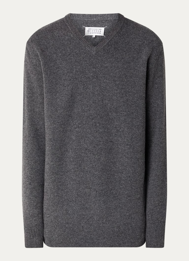 Maison Margiela Fino pleteni vuneni pulover s V-izrezom