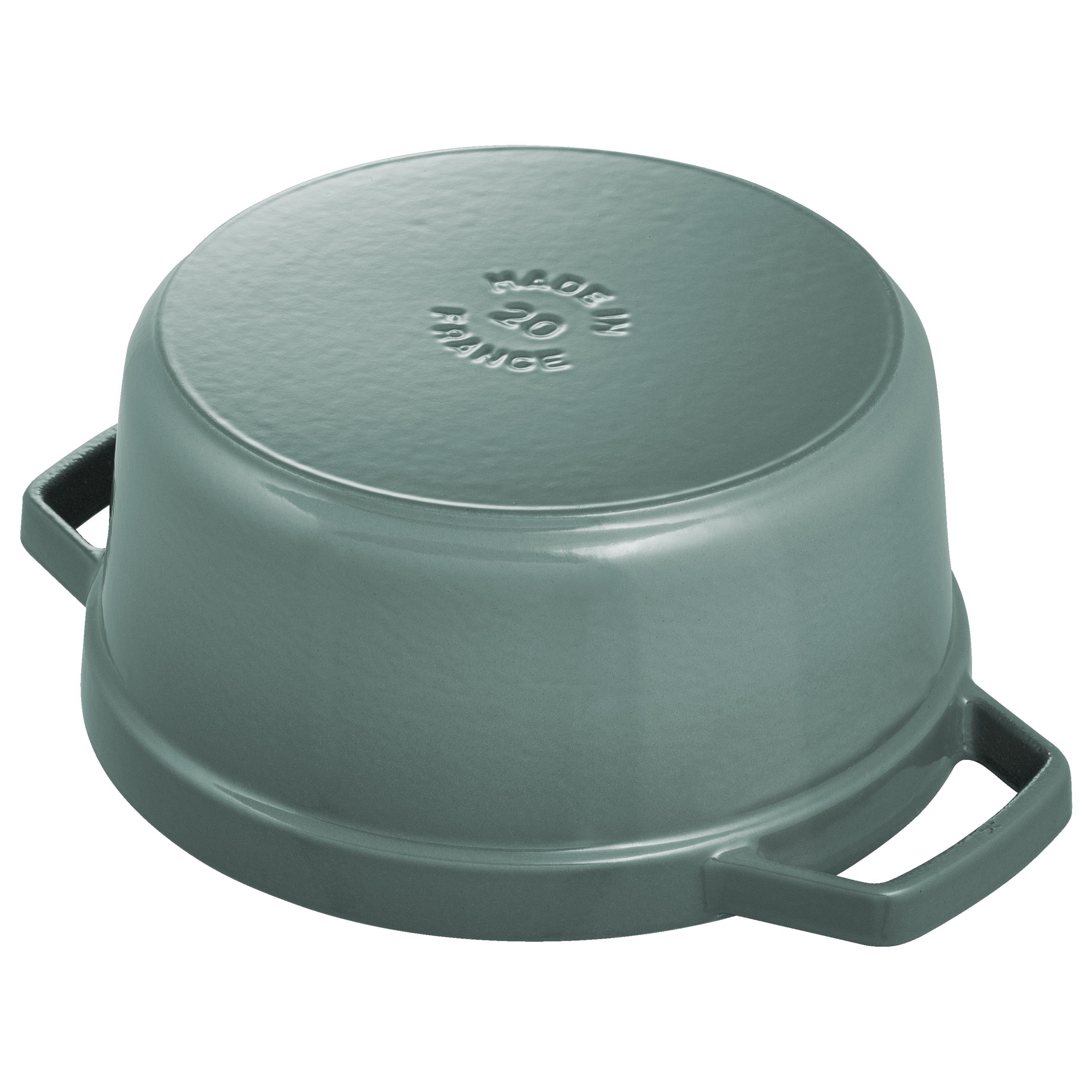Cocotte 20 cm, rund, Eukalyptus, Gusseisen