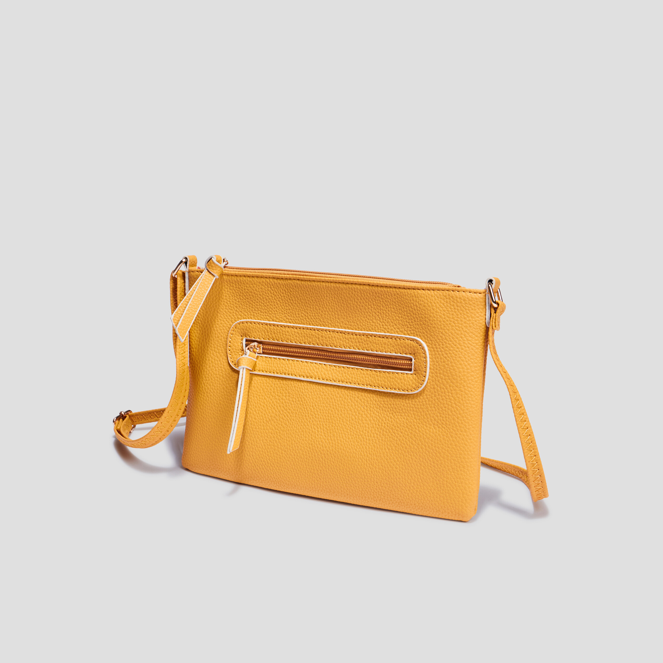 Sac en bandoulière rectangulaire jaune femme | La Halle