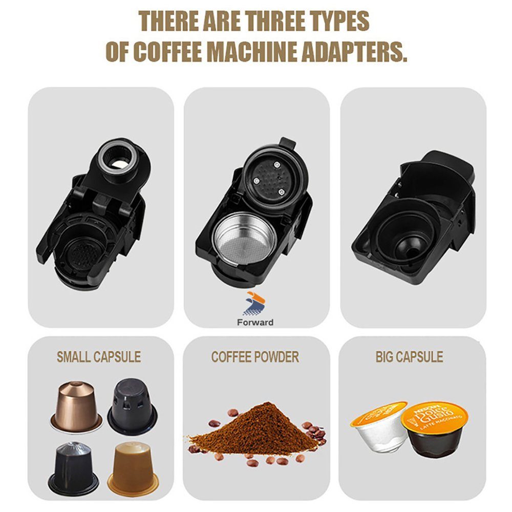 KREATE Kapselmaschine Dolce Gusto Kapselmaschine, Automatische Espresso-Kapselmaschine, Dolce Gusto, Nespresso and Ground Coffee Beans, mit Digitaler Touch-Steuerung, 20 bar, Timer-Standby