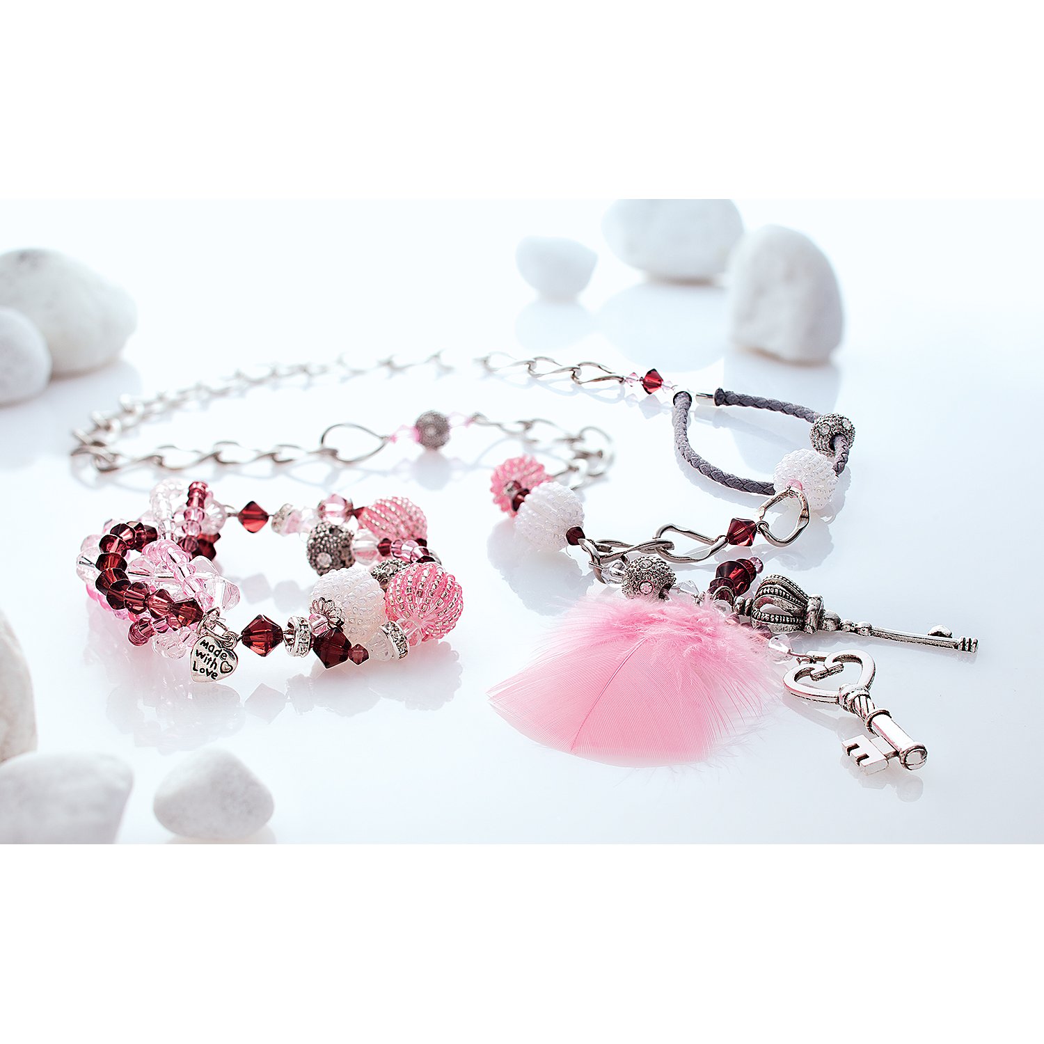 Facettierte Glasperlen, lila-rosa-transparent, 4–8 mm Ø, 50 g