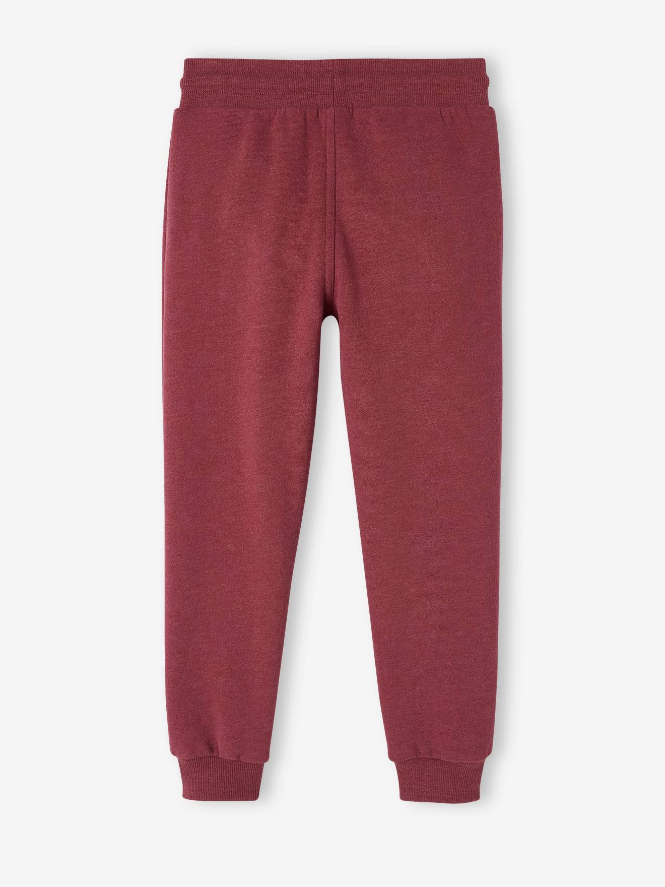 Pantalon jogging Basics garçon en molleton gris moyen chiné