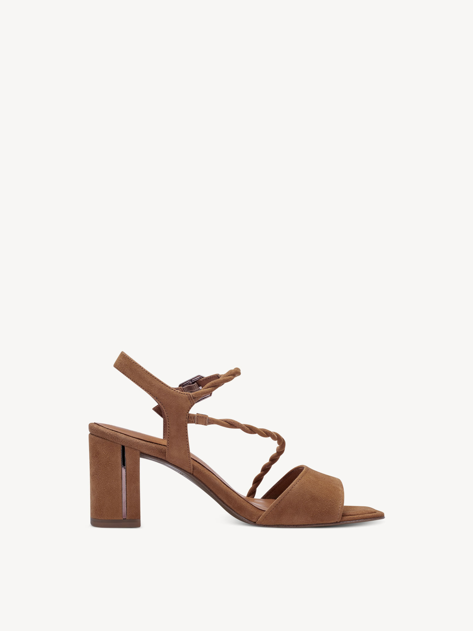 Sandale à talon en cuir - marron