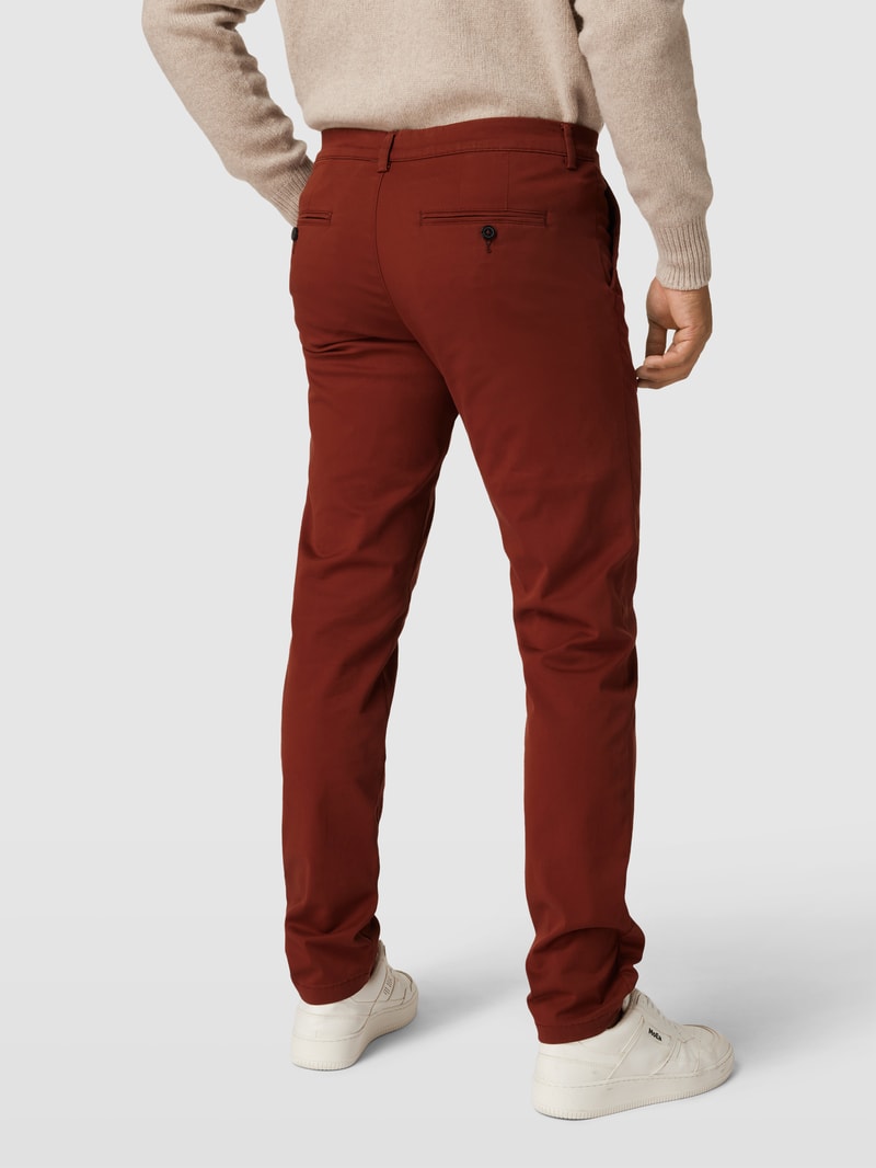 Slim Fit Stoffhose in unifarbenem Design Modell 'Miles' in bordeaux rot