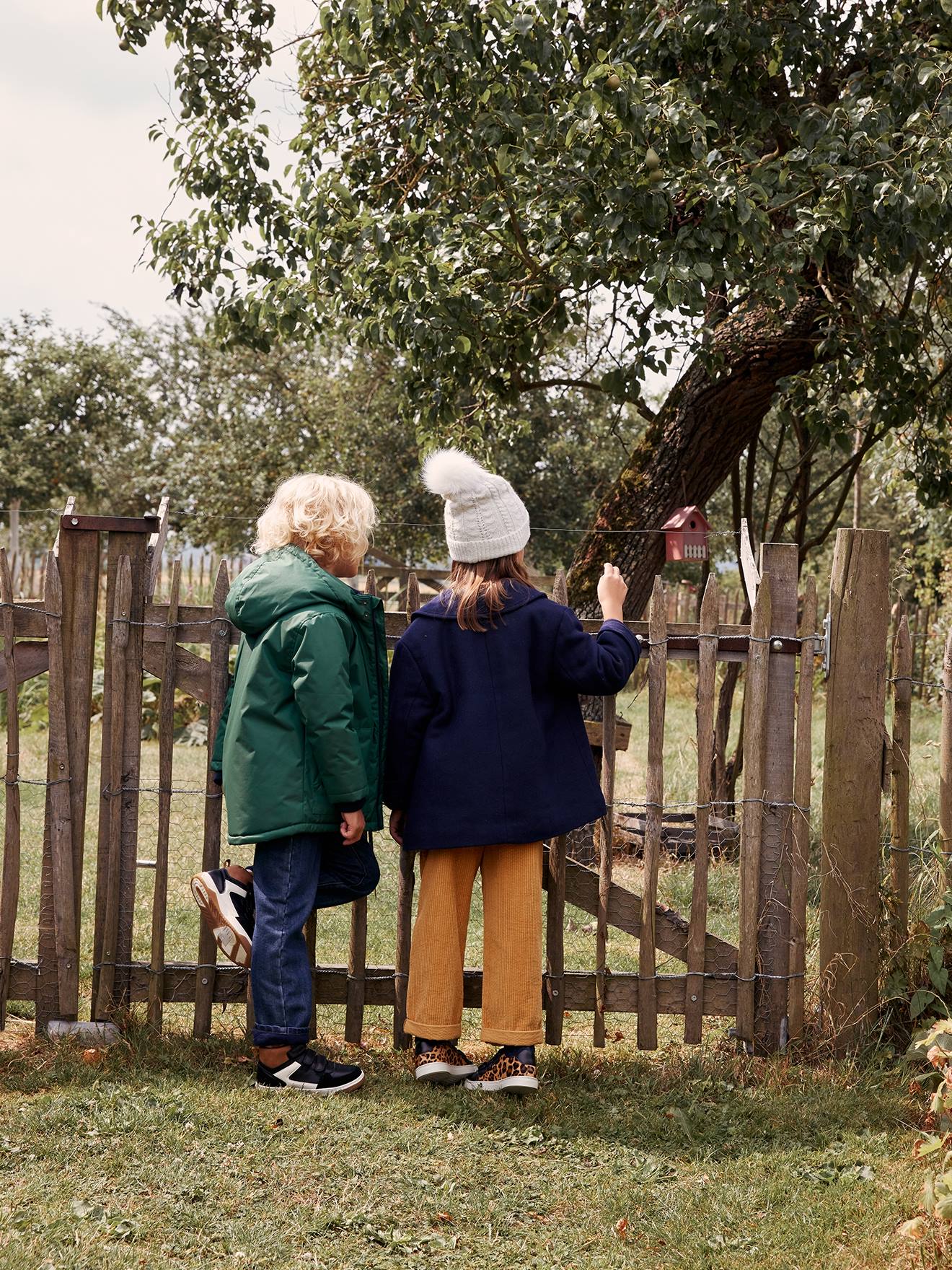 Parka à capuche doublée polaire garçon vert