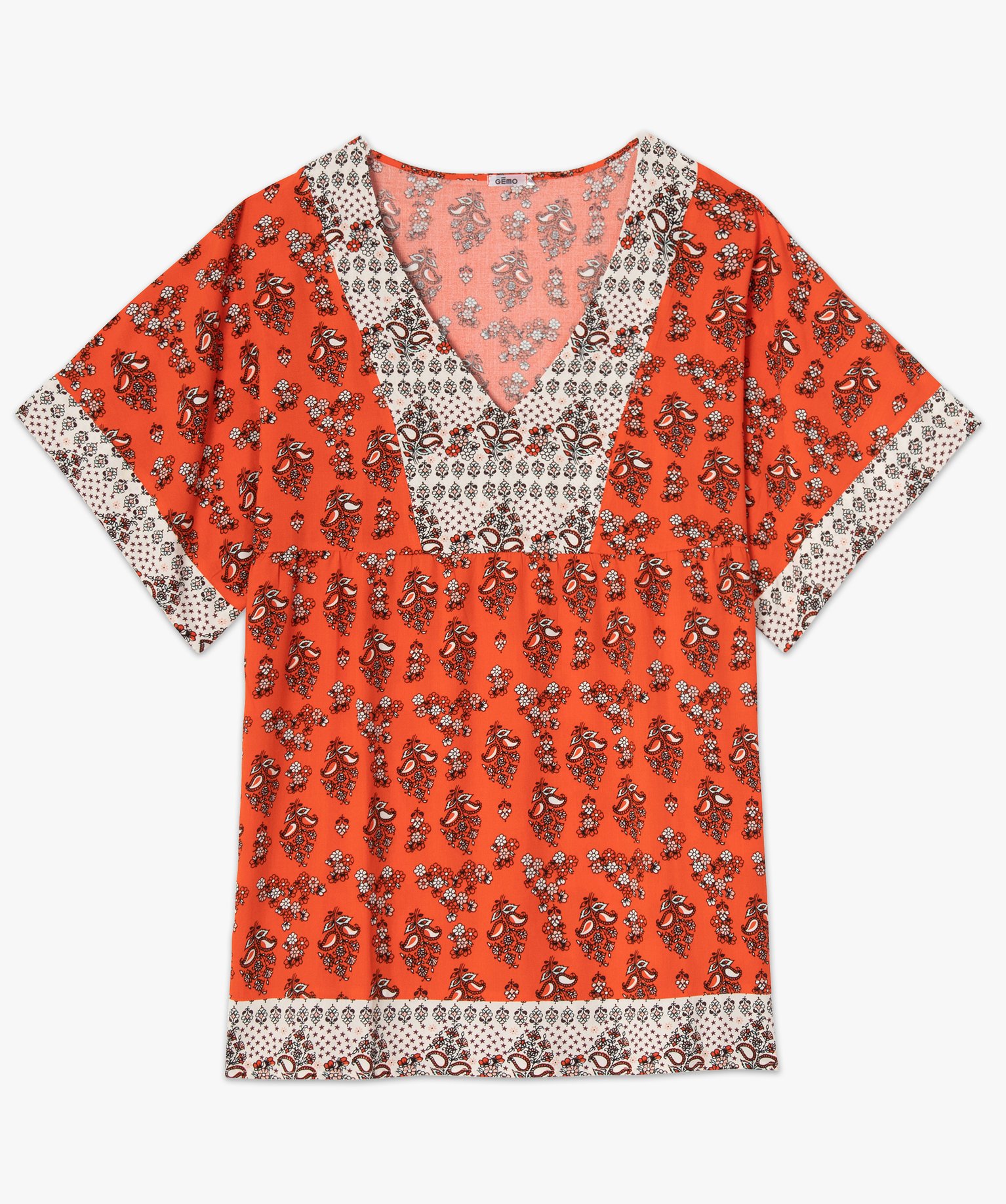 Tunique de plage femme imprimée avec manches kimono imprime | GEMO