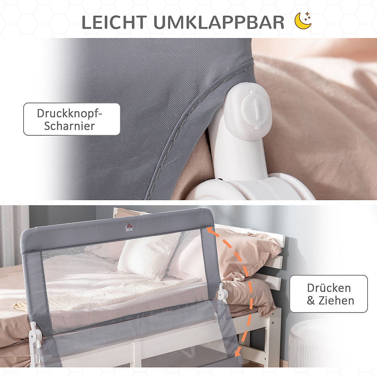Bettgitter mit Schutzanker