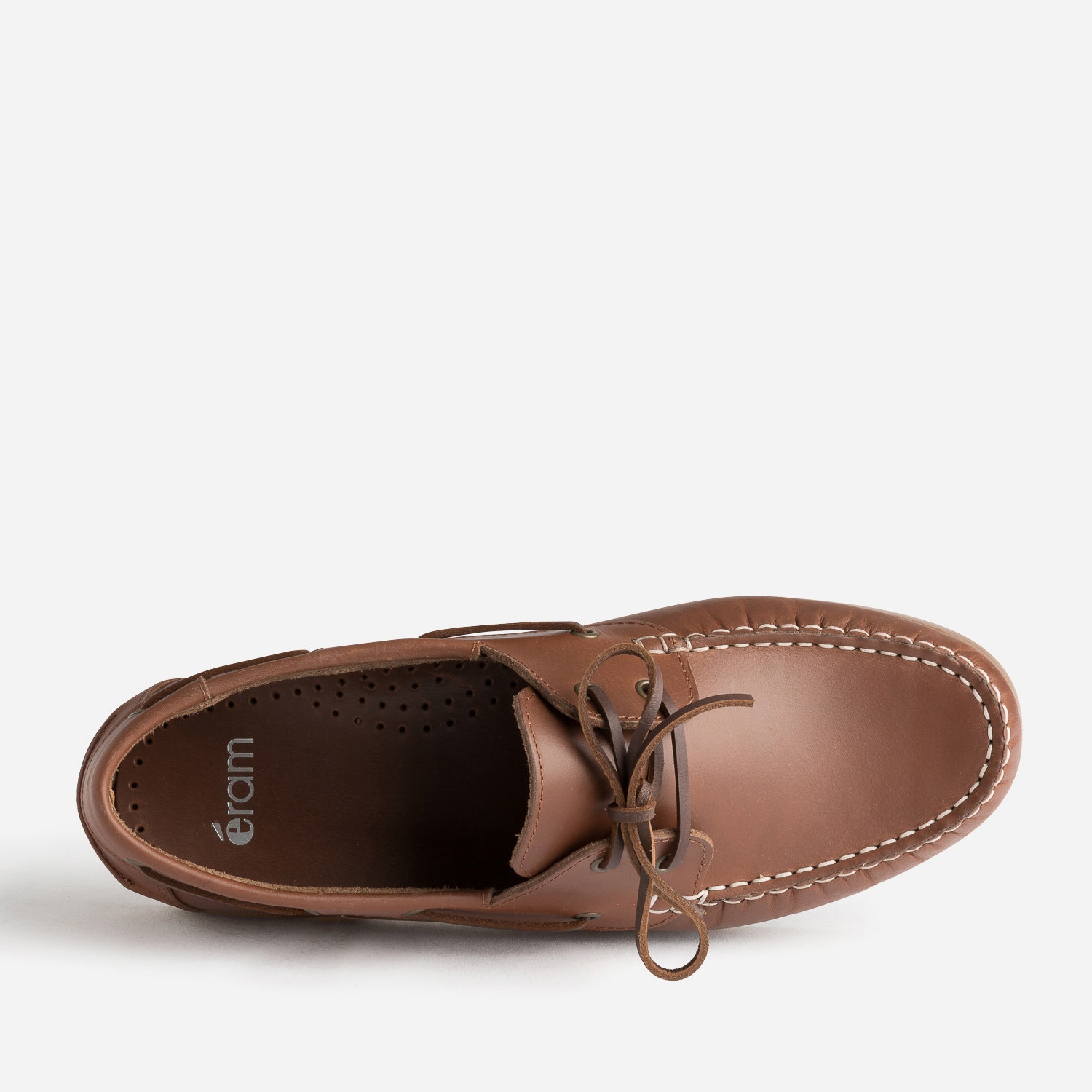 Chaussure bateau cognac en cuir