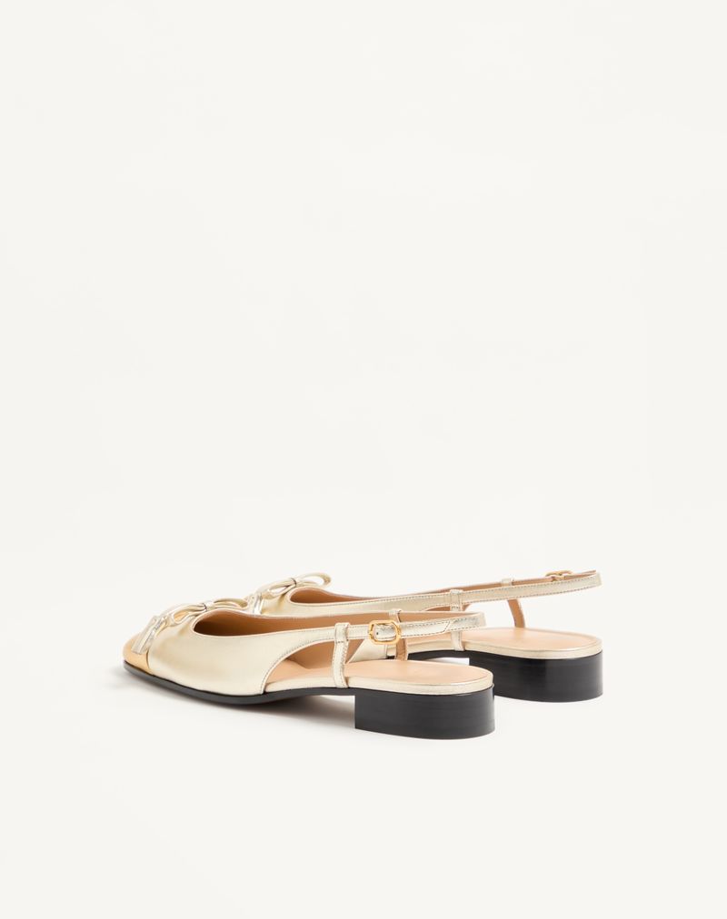Sandália Valet Du Roi Slingback em Nappa Laminado 25mm