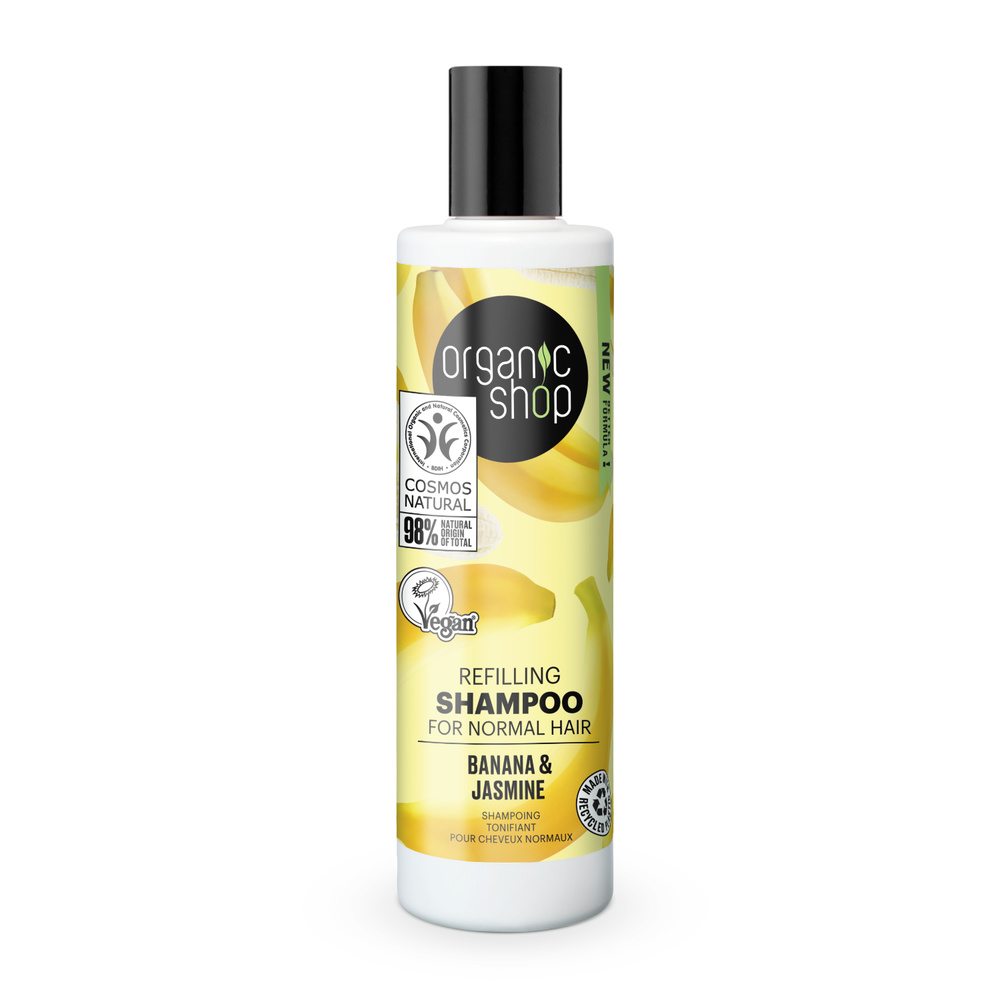 organic shop Shampoing cheveux normaux Banane JasminVegan Naturel Shampoing