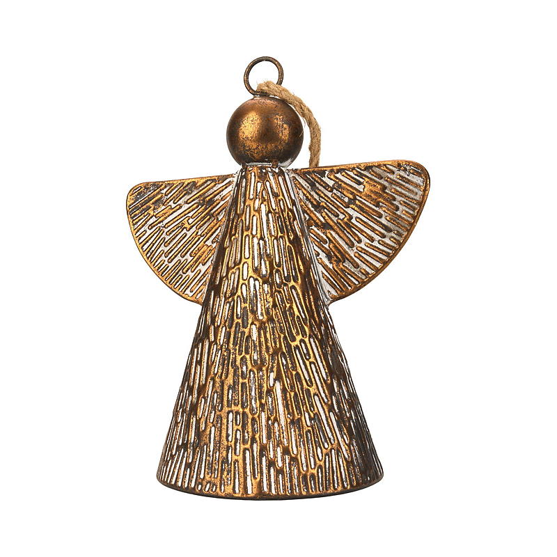 Home Engel m/bjelle 21x14x17,5 cm metall