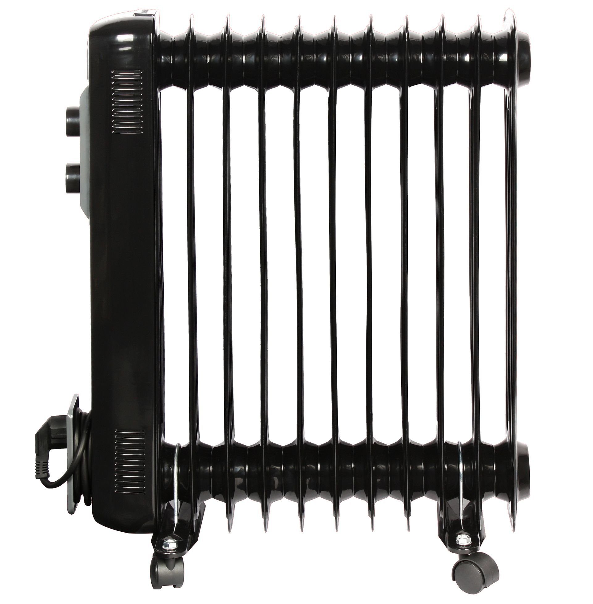 El Fuego Elektro-Heizkörper AY7044, Mobiler Ölradiator 11 Rippen, schwarz, 2500W, regelbar