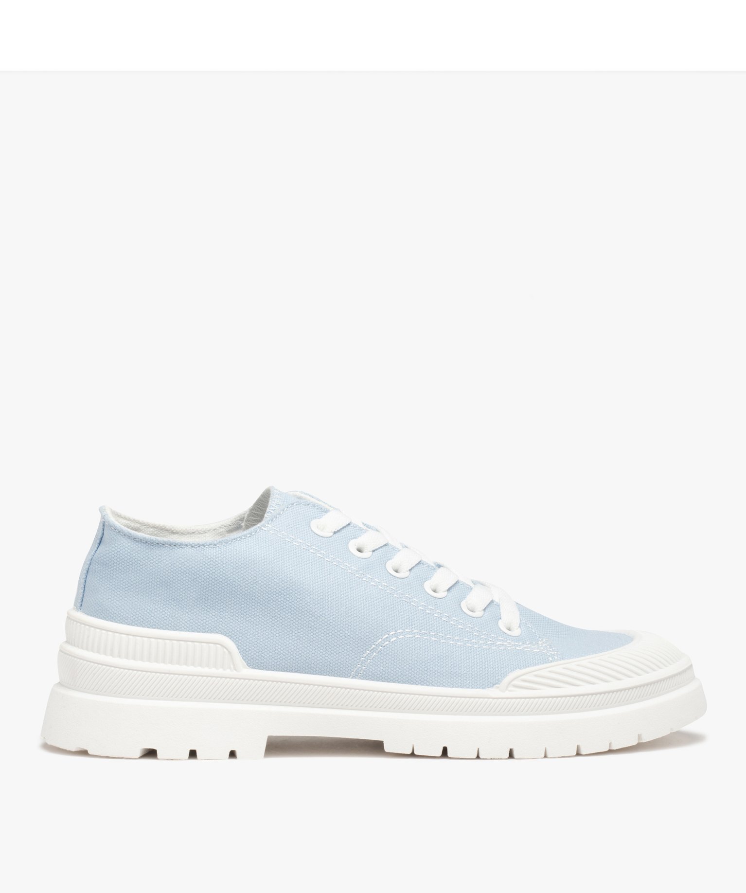Baskets femme crantées en toile unie – Banana Moon bleu | GEMO