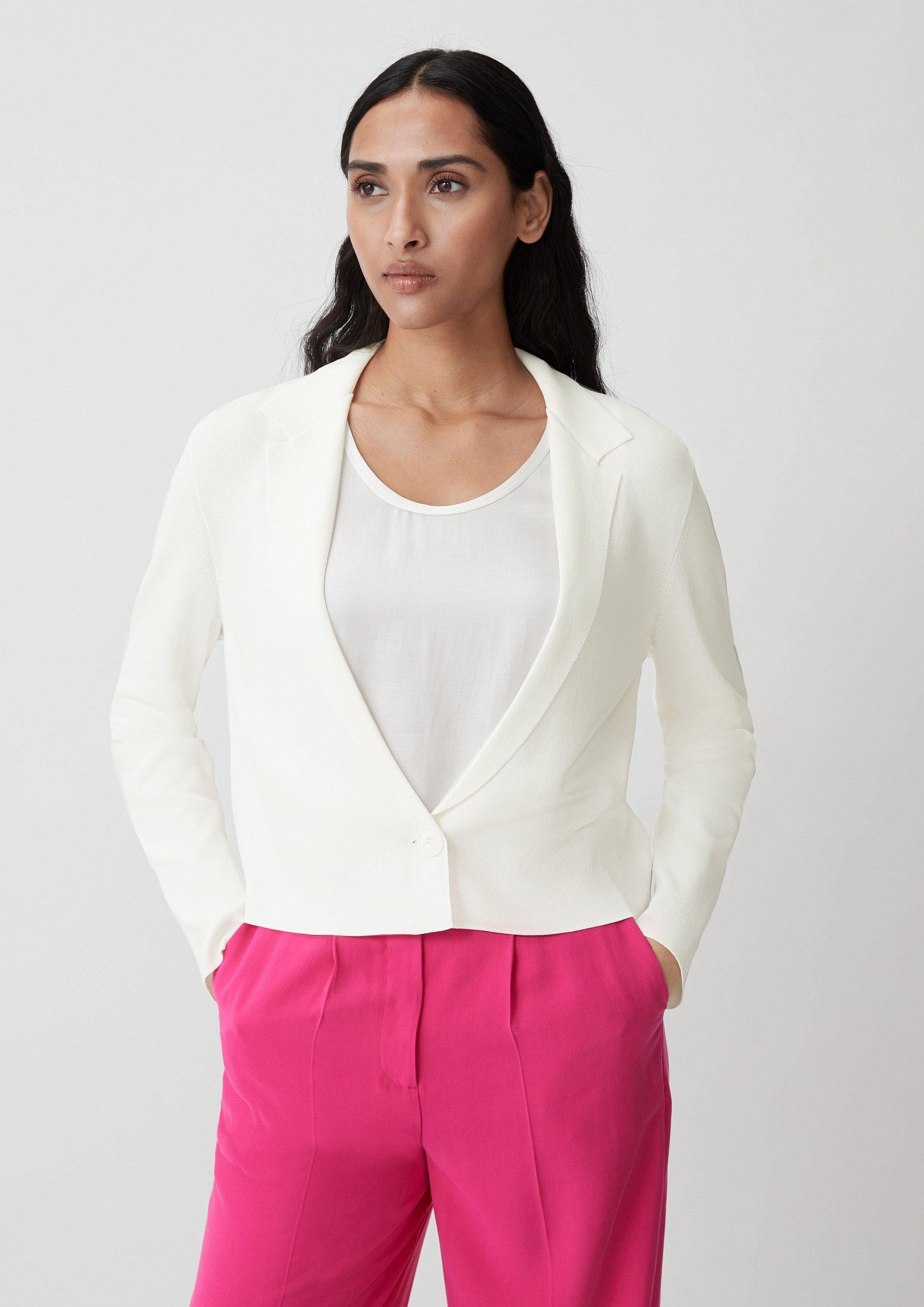 Comma Blusenblazer Feinstrick-Blazer aus Viskosemix
