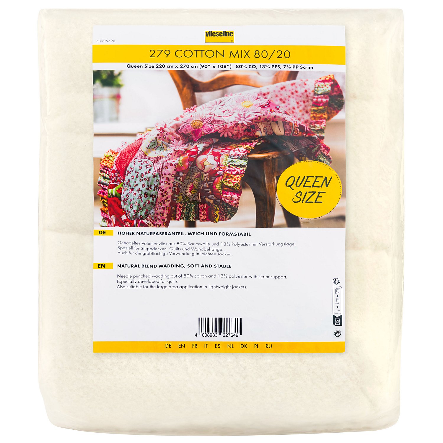 Vlieseline ® Volumenvlies 279 Cotton Mix, natur, 170 g/m², 220 x 270 cm