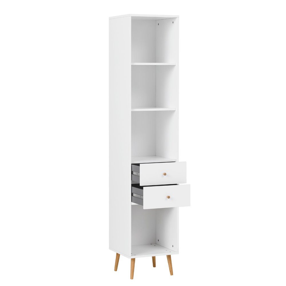 Lomadox Aktenregal JASLO-80, Büro in Kreideweiß, B/H/T: ca. 40,2/194,2/39 cm