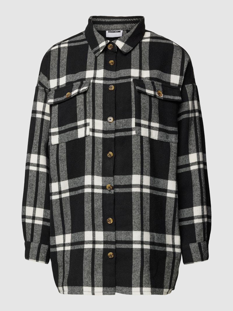 Hemdbluse mit Tartan-Muster Modell 'FLANNY' in black