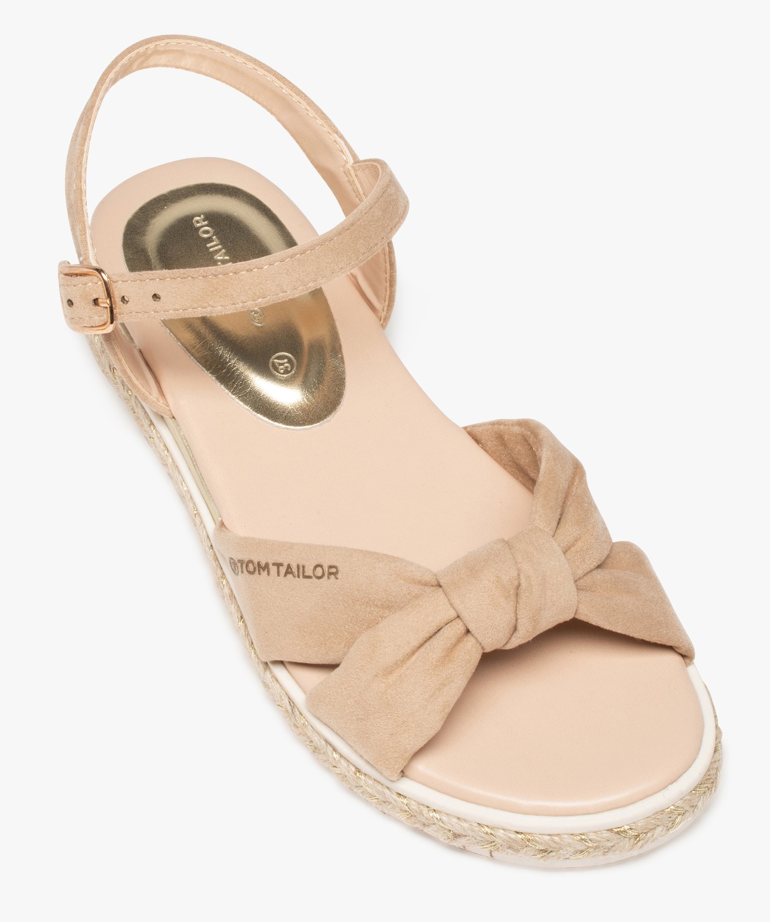 Sandales femme plates à brides drapées – Tom Tailor beige | GEMO
