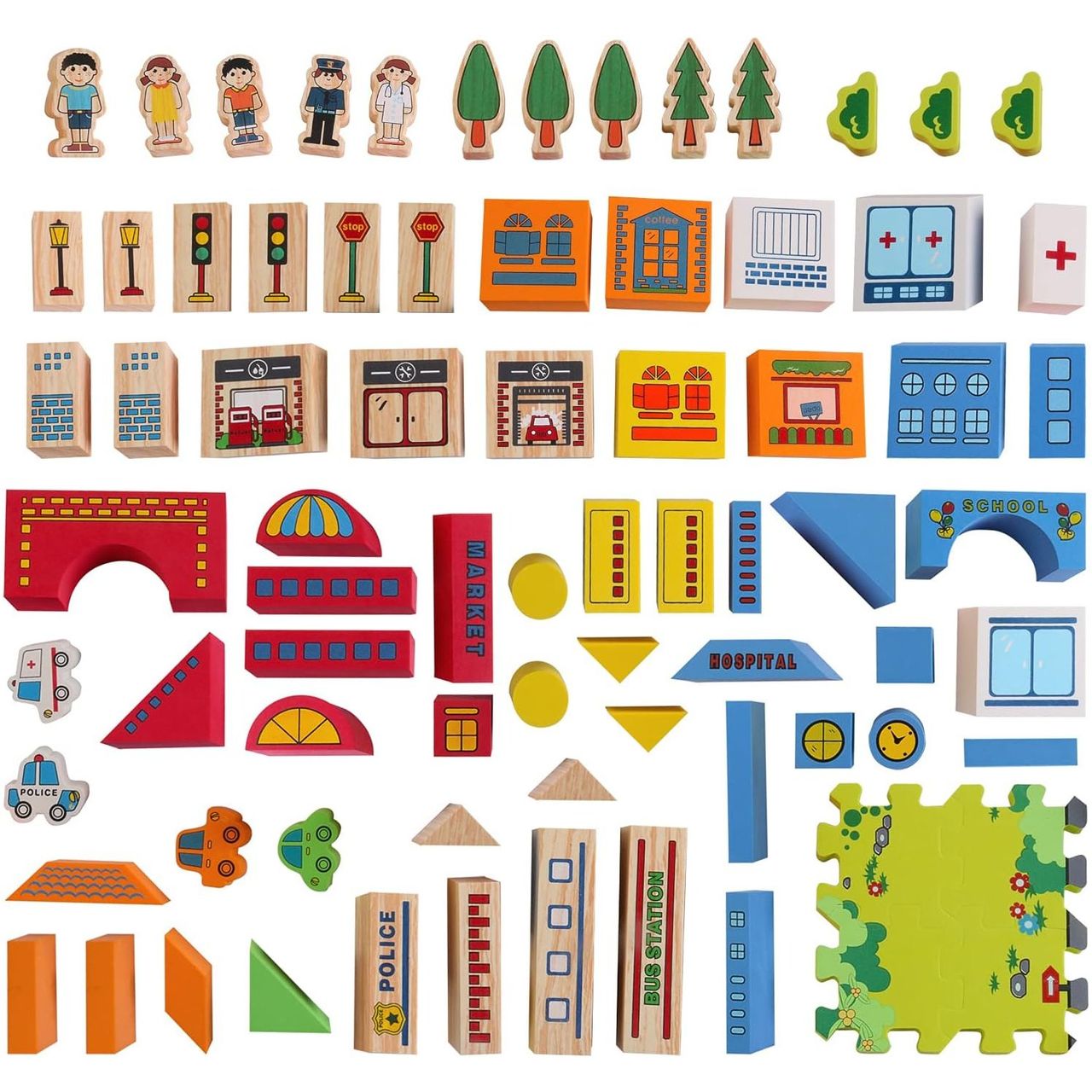 COFI 1453 114-teiliges Spielset aus Schaumstoffbausteinen für die frühe Bildung