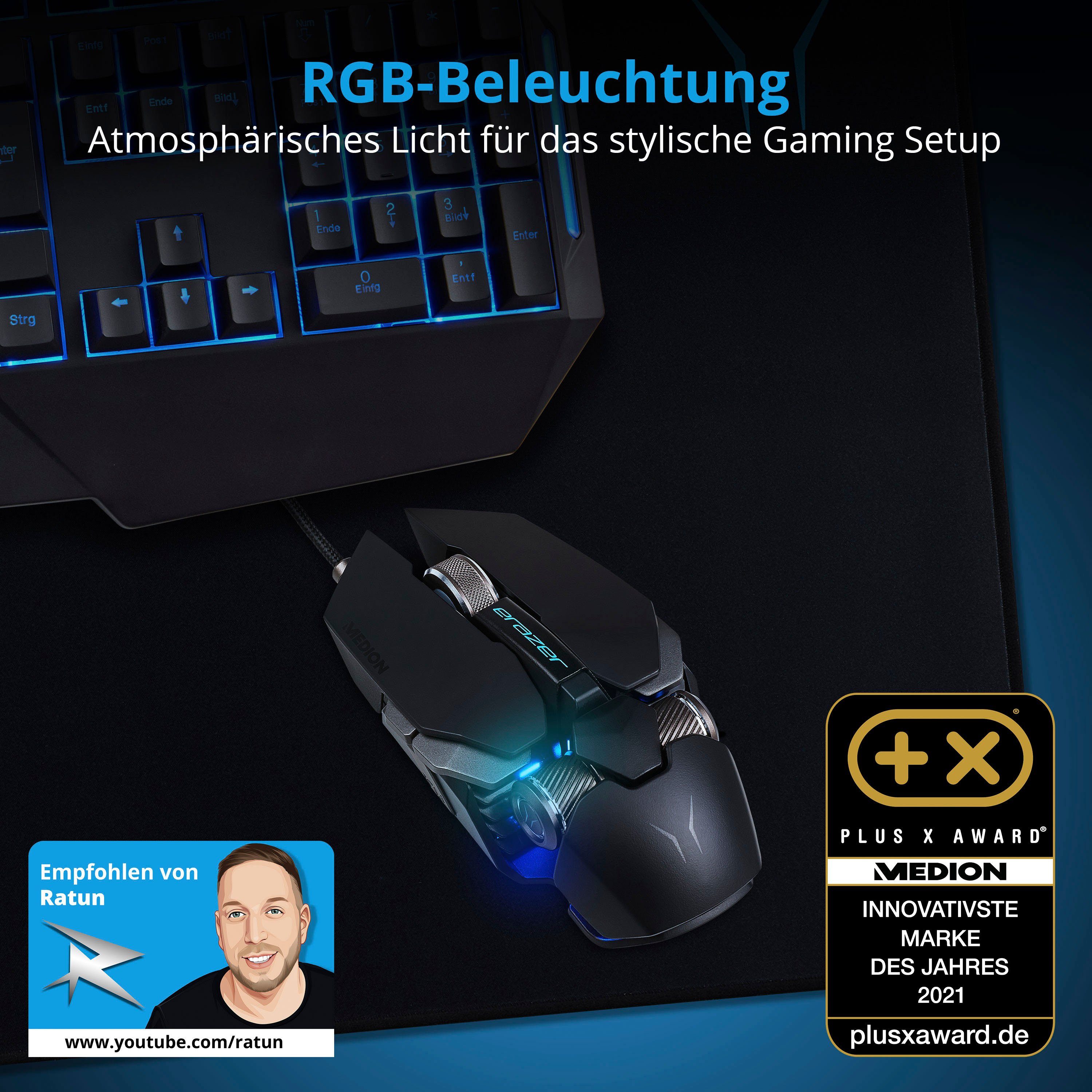 Medion® ERAZER® Engineer P10 Gaming-PC (Intel® Core i7 12700F, GeForce RTX 3060 LHR, 16 GB RAM, 1000 GB SSD, Luftkühlung)