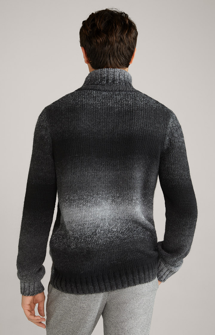 Rollkragenpullover Bores in Schwarz meliert