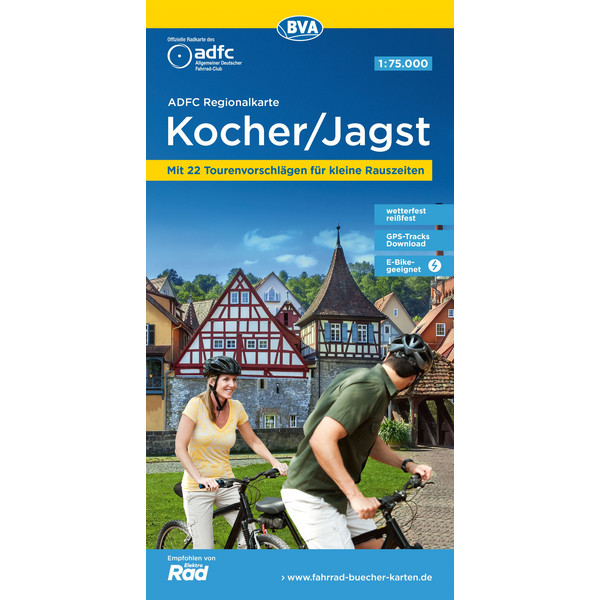 ADFC-REGIONALKARTE KOCHER/ JAGST, 1:75.000 - Fahrradkarte