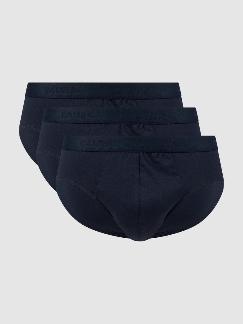 Slip aus Baumwollmischung im 3er-Pack in dunkelblau