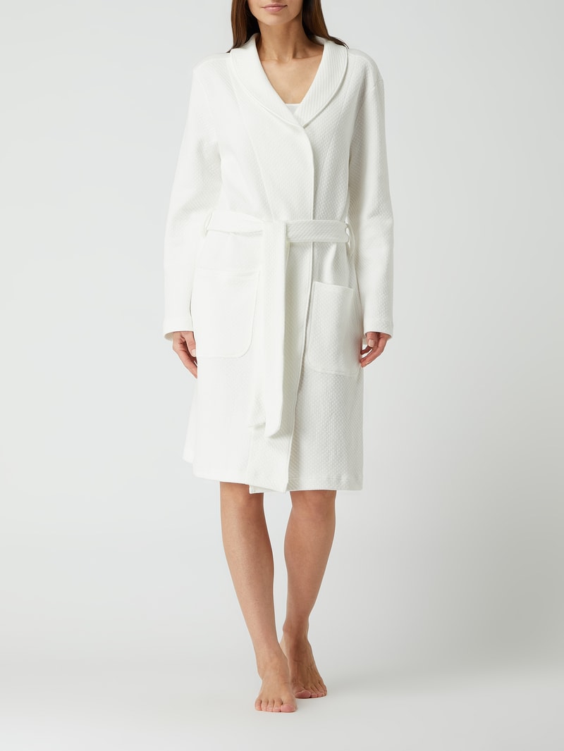 Bademantel mit Taillengürtel in offwhite