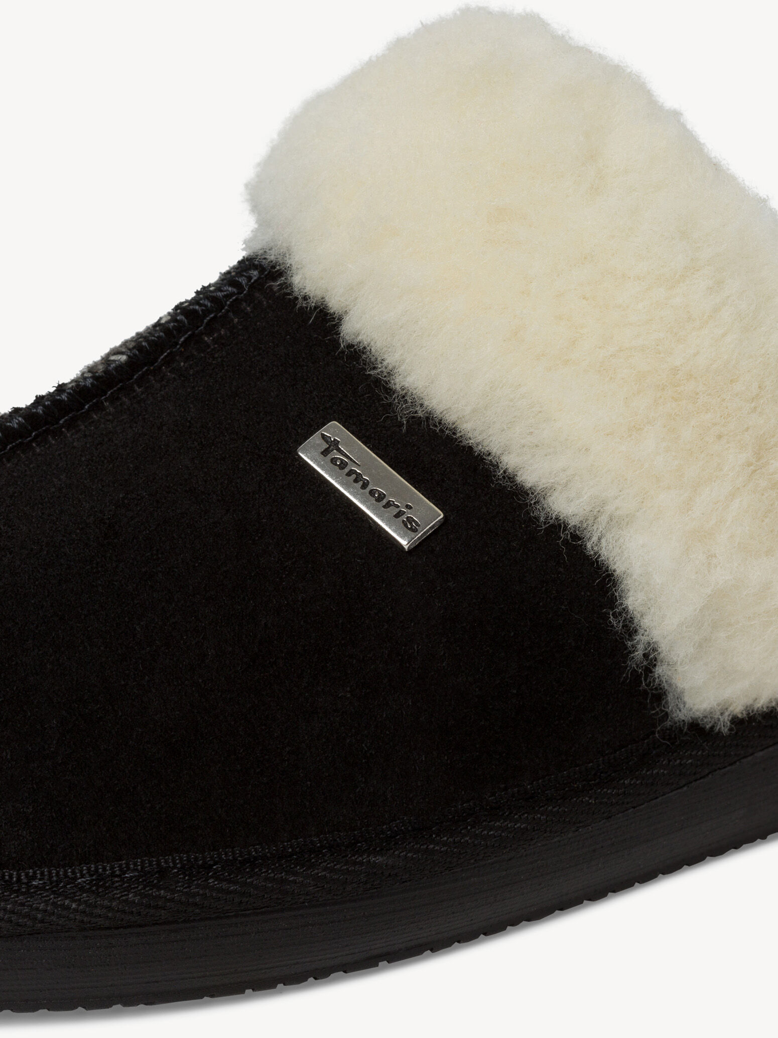 Pantoufle en cuir - noir