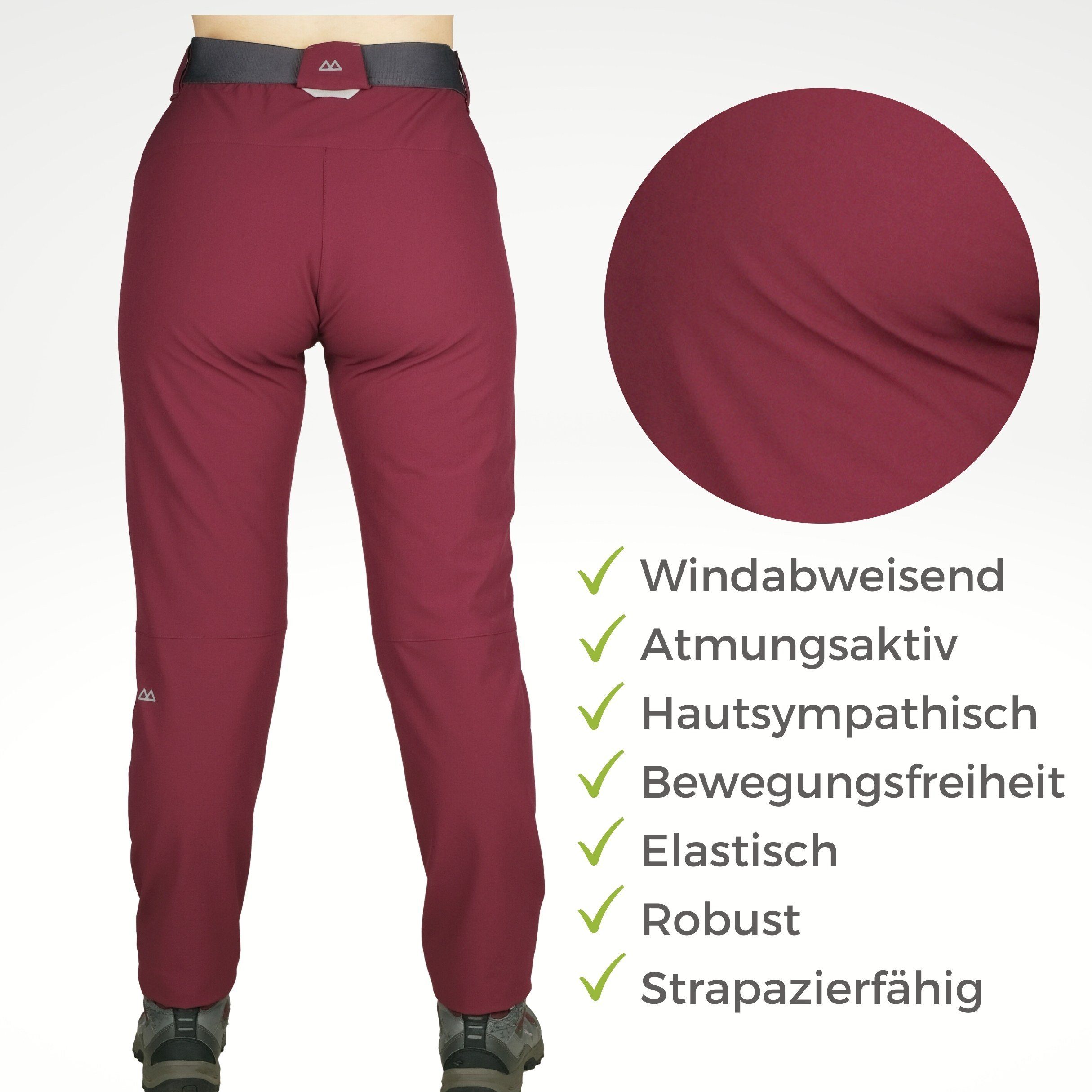 Kaymountain Trekkinghose Damen Wander Outdoor Hose Saas Fee Hybrid Thermo Rubin 48