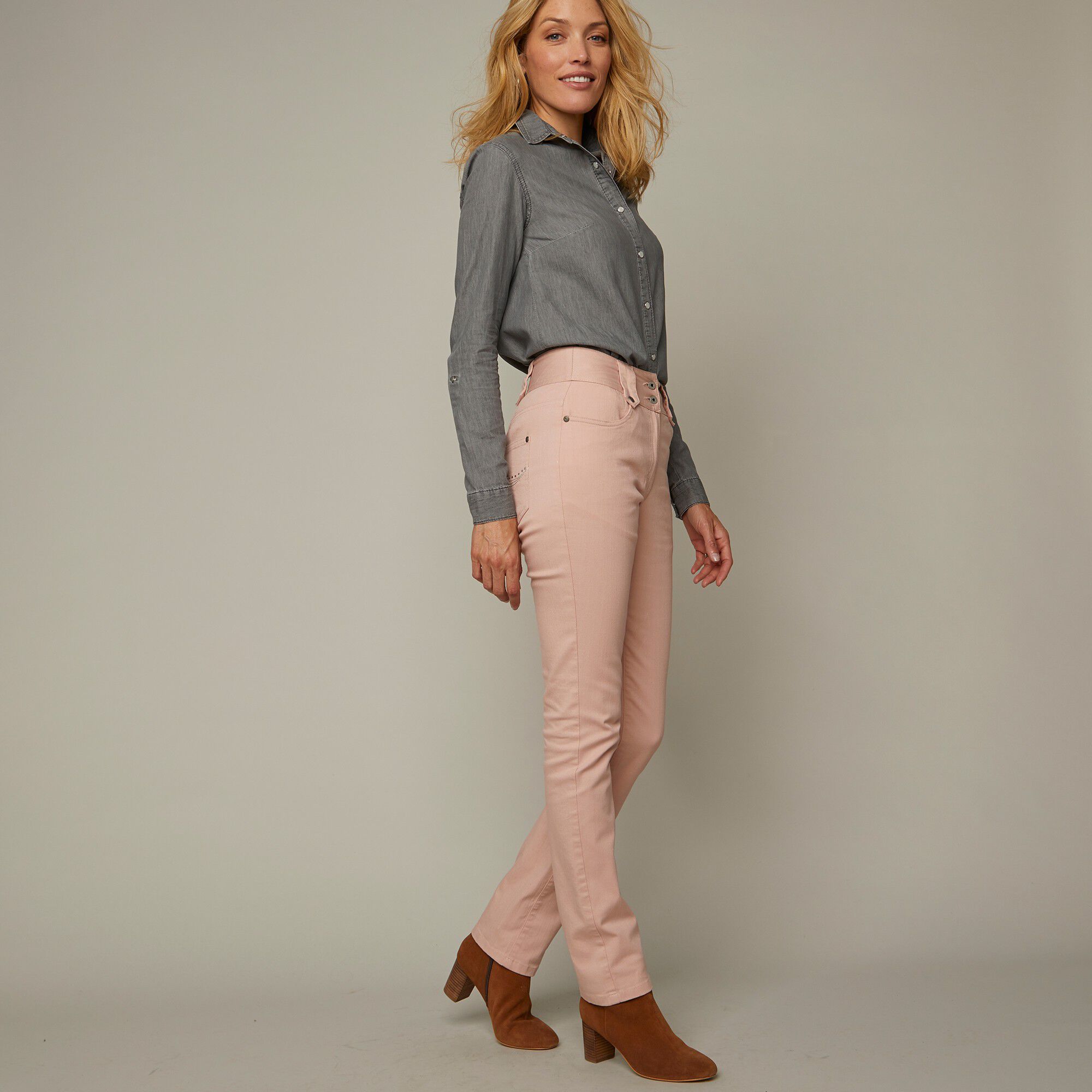 Pantalon droit taille haute