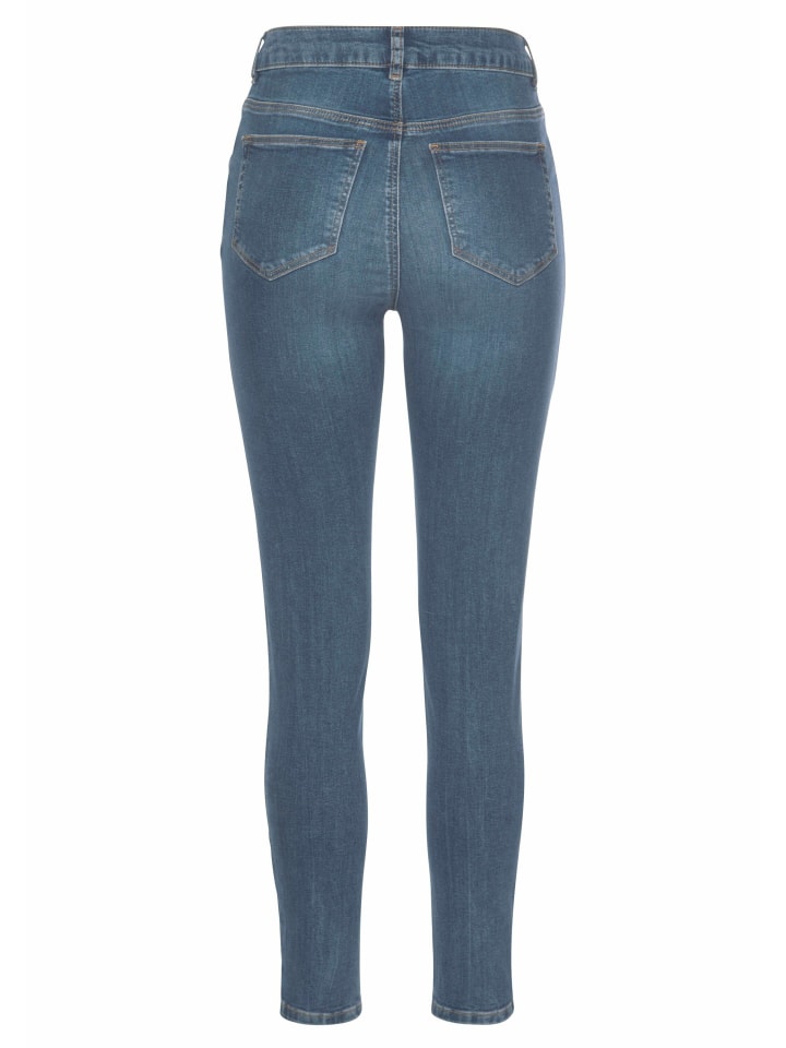 LASCANA High-waist-Jeans in blue-washed günstig kaufen