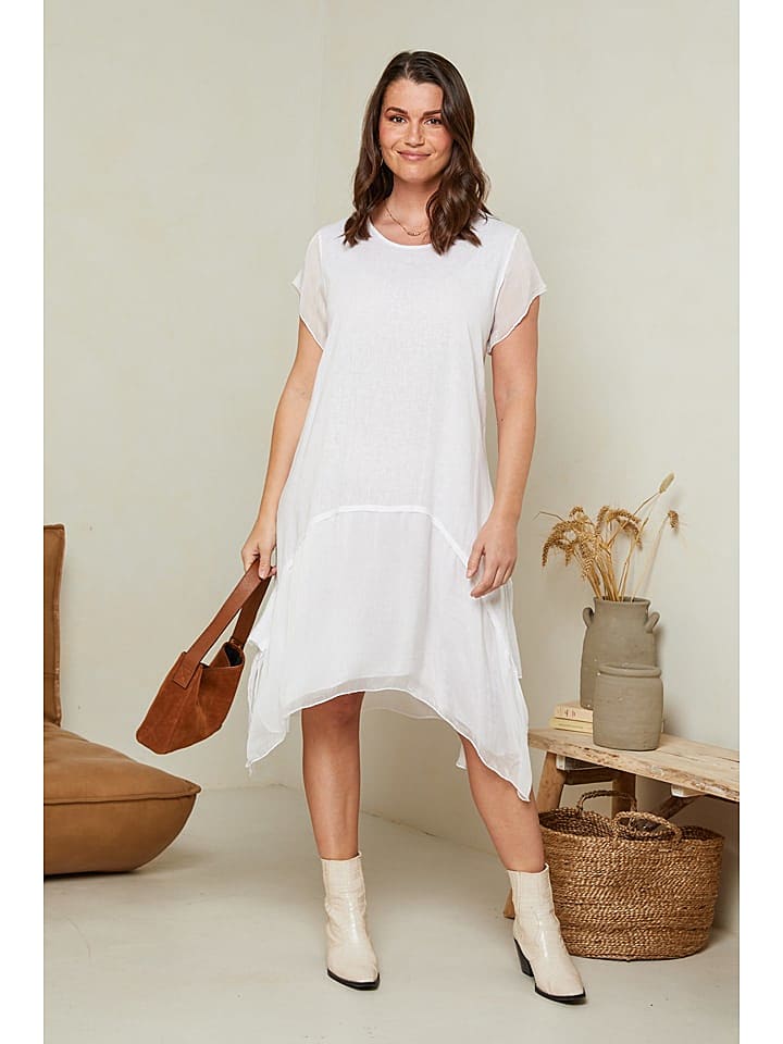 Rodier Lin Leinen-Kleid in Weiß günstig kaufen S/M