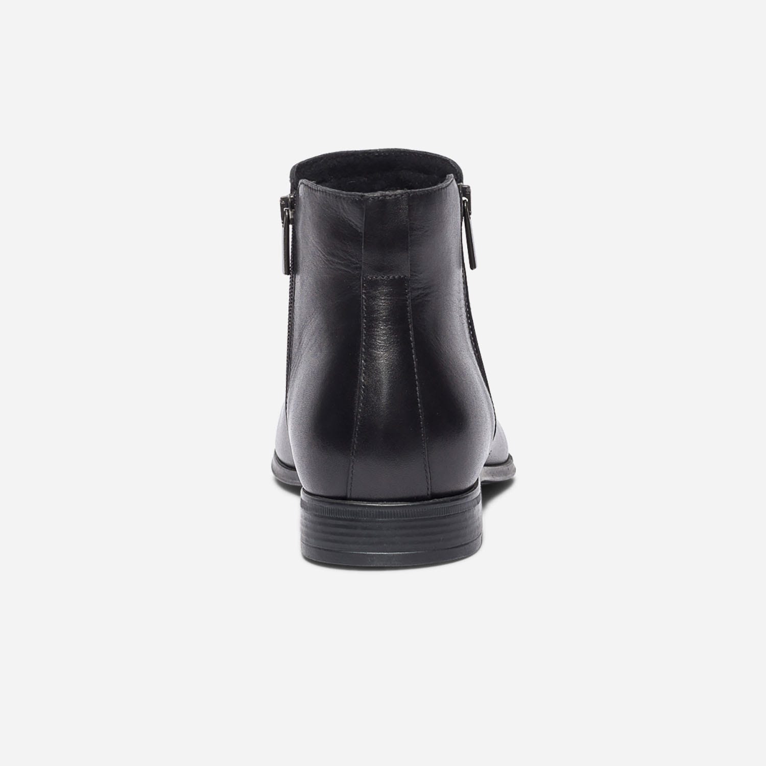 Boots noir en cuir à double zips