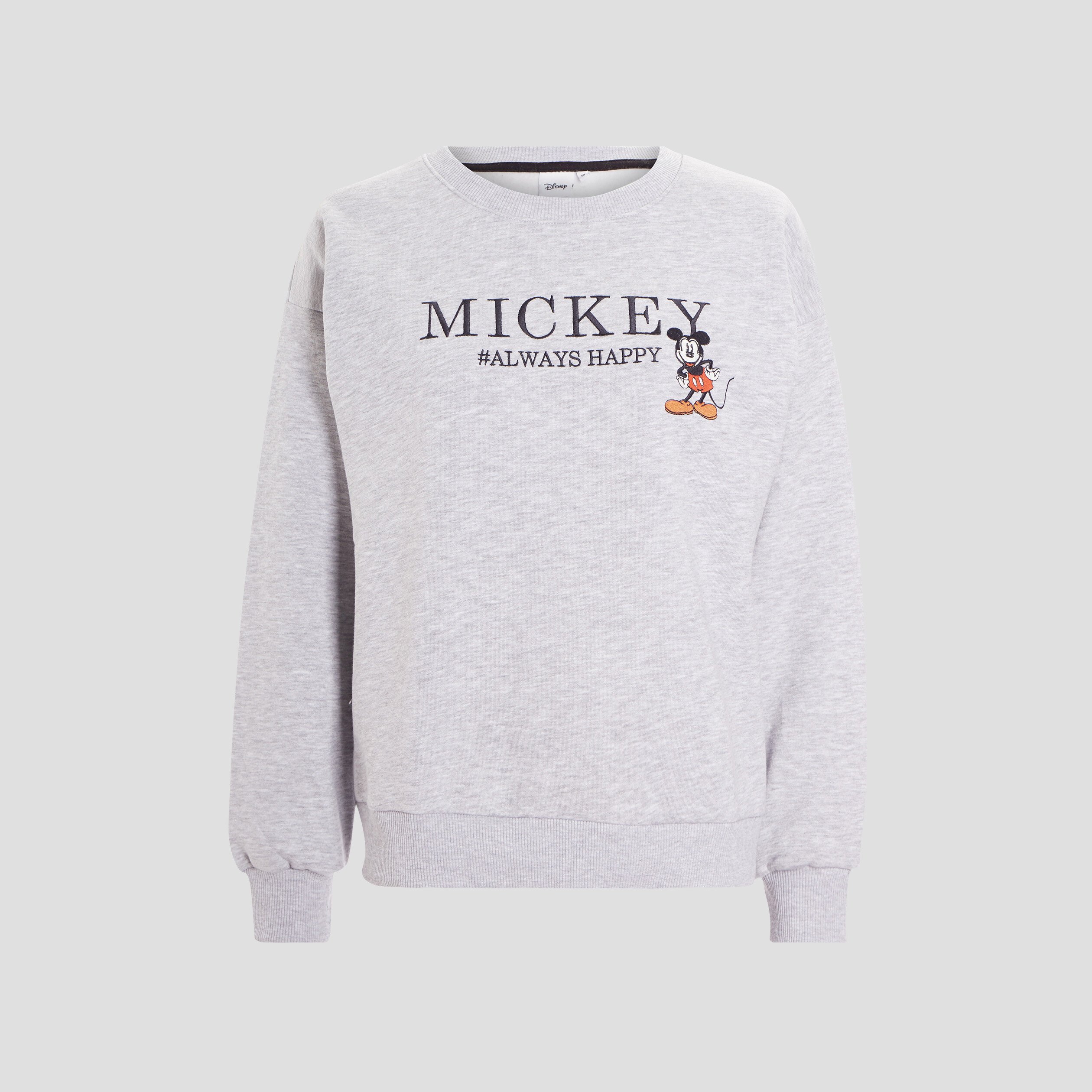 Sweat à col rond Mickey gris clair femme | La Halle