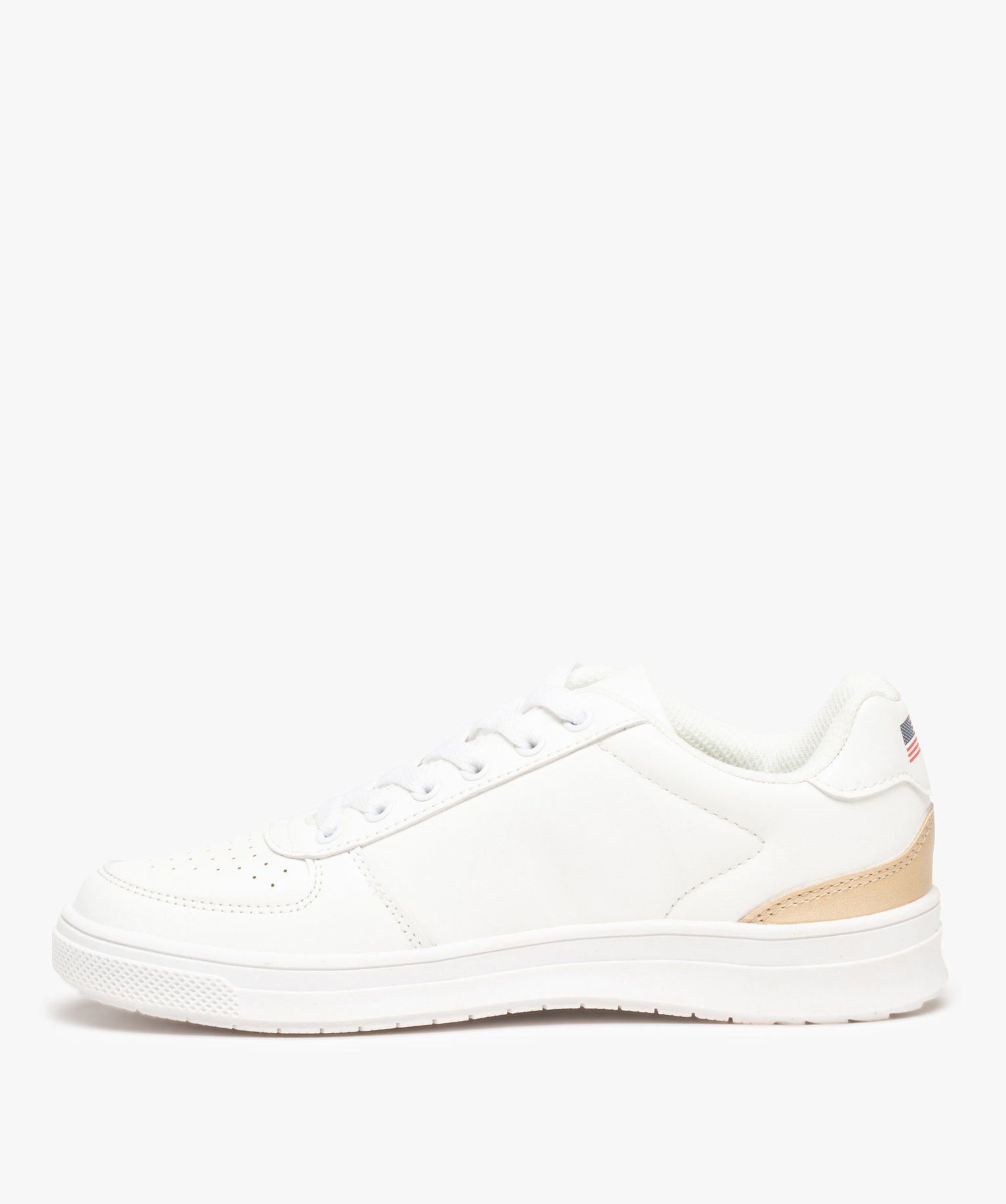 Baskets femme à lacets et bande contrastante - Nasa blanc | GEMO